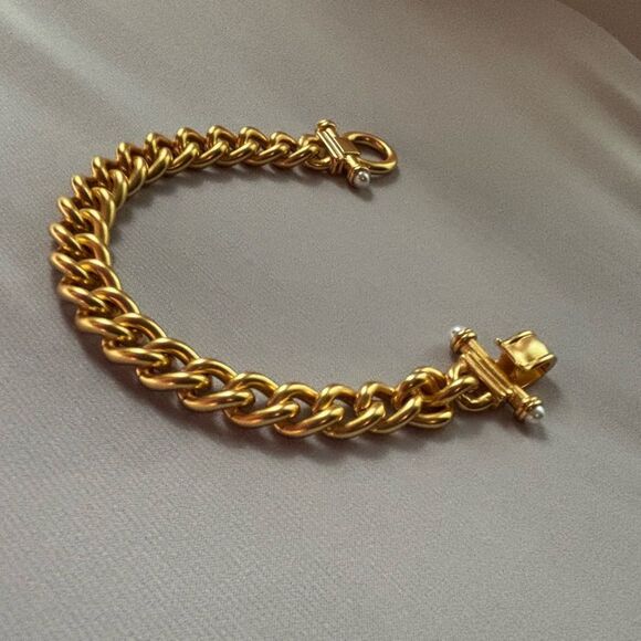 Brand New. $235 Julie Vos Dolce Demi Link Bracelet Sz Large (long) Color: gold - Picture 7 of 13